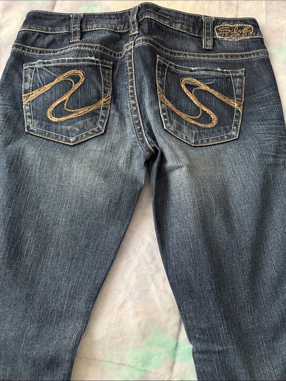 Women’s Distressed Dark Blue Denim Jeans - Picture 4 of 6
